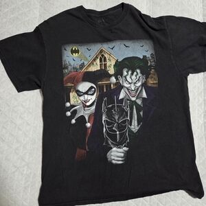 Batman Black Graphic Tee - Joker and Harley Quinn